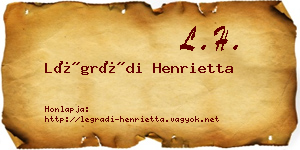 Légrádi Henrietta névjegykártya